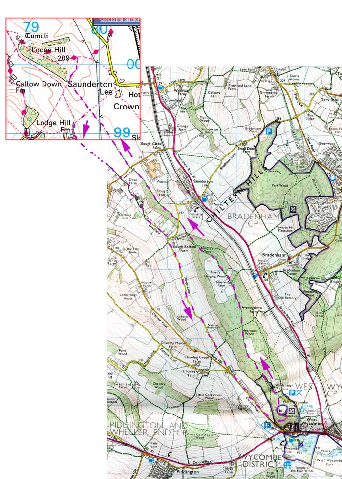 West Wycombe to Lodge Hill